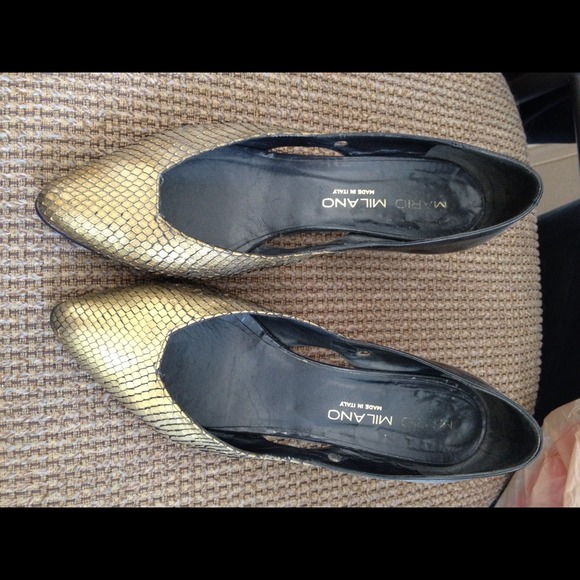 Gold Snakeskin Milano Heels.