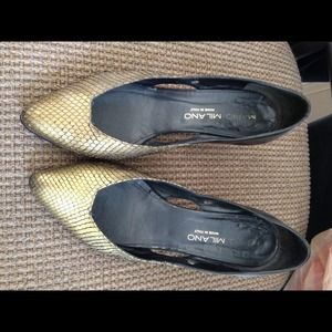 Gold Snakeskin Milano Heels.