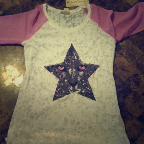 Lion pink cheetah shirt sleeves are see through