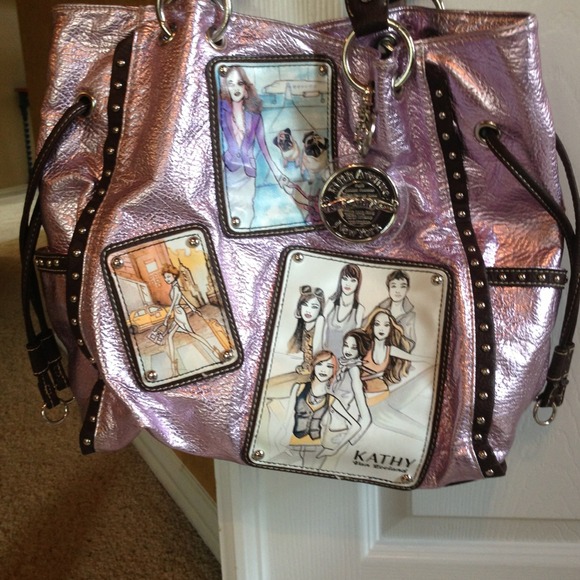 Kathy Van Zealand metallic shoulder bag.