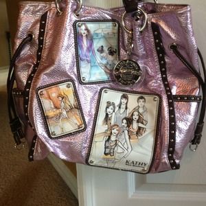 Kathy Van Zealand metallic shoulder bag.