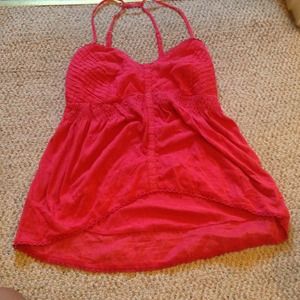 Sz Med coral billabong low high tank top