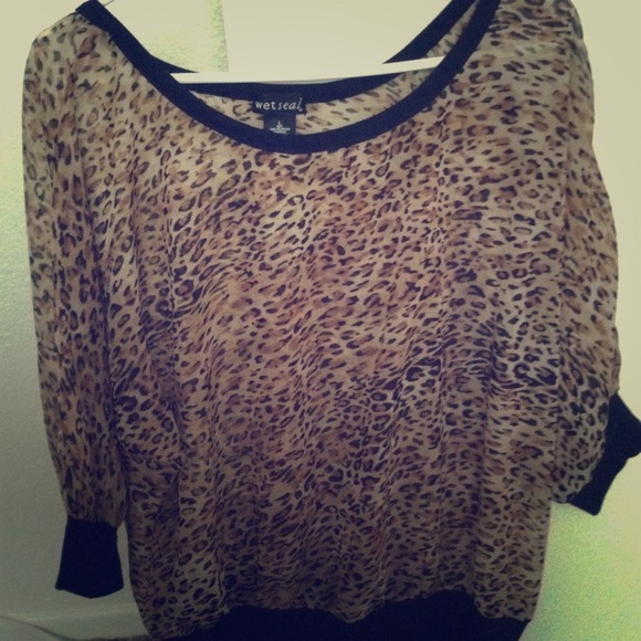 Cheetah sheer blouse