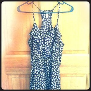 Dark purple floral racer back sun dress