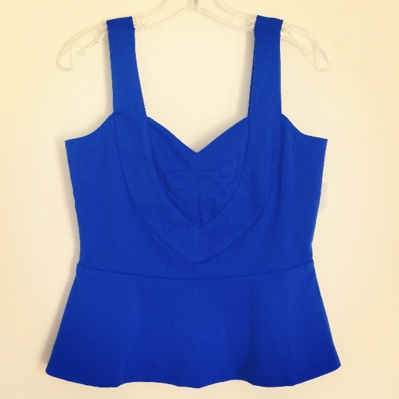 ❌SOLD❌Cobalt Blue Sweetheart Peplum Top - Picture 1 of 2