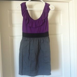 Cute color block dress with ruffles!