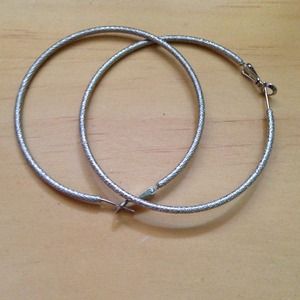 Silver hoops, never worn