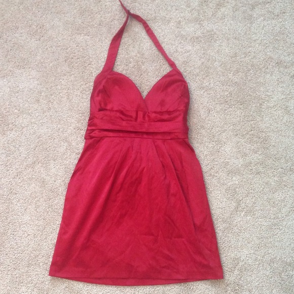 *SOLD* Short red satin dress