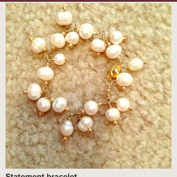 12k cultured pearls bracelet handmade by moi😘