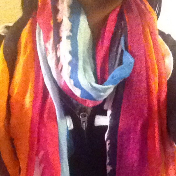 LOFT Accessories - 💛💜 LOFT Stripe Tie dyed Scarf❤💛