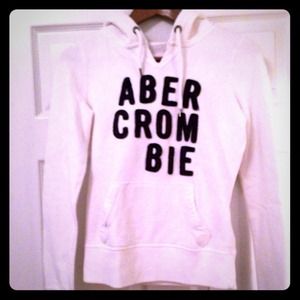 White Hoodie with Navy color writing