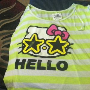 Neon hello kitty top