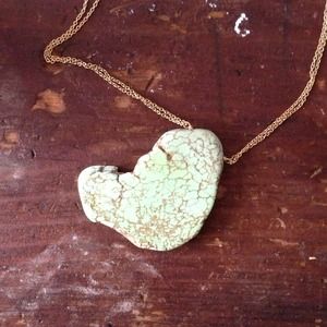 Anthropology 14" necklace with large turquoise