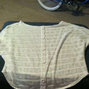 High low beige mesh shirt