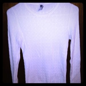 Gap white ribbed sweater