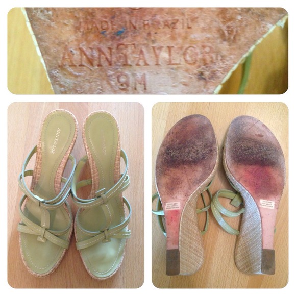 🚫Gifted🚫Ann Taylor wedges sz 9. Leather upper. - Picture 3 of 4