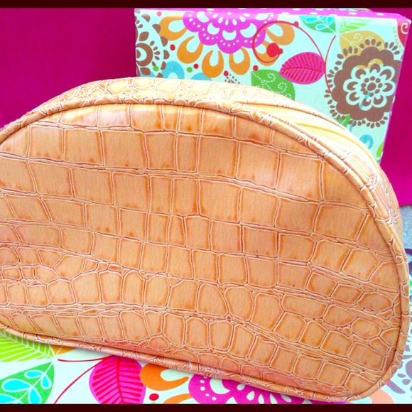 Light coral makeup bag