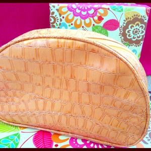 Light coral makeup bag