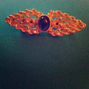 Timeless gold and blue pin