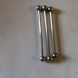3 plain barbells