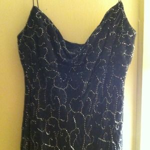 ❤SALE❤ Midnight blue, beaded full length gown.