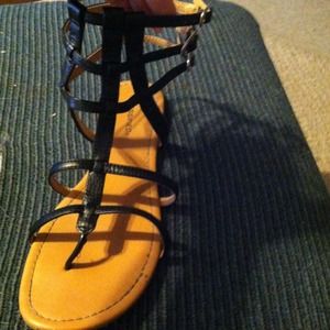 Black gladiator sandals