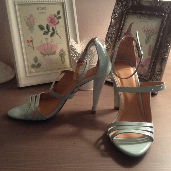 ⛔SOLD⛔new Zara Mint Patent leather sandals Sz 36 - Picture 2 of 4