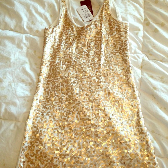 Gold sequin tank