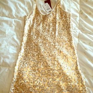 Gold sequin tank