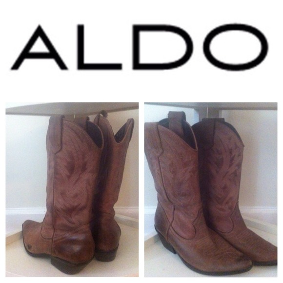 ALDO distressed leather cowboy boots
