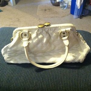 Cream quilted handbag