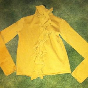 Dkny ruffle turtle neck sweater