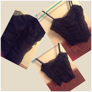Black ruffle corset