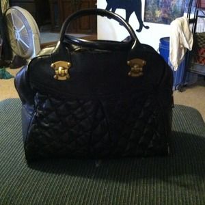 Black quilted vintage handbag
