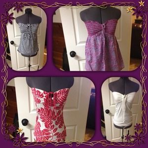 SOLD Lot of 4 strapless tops 3 American eagle size