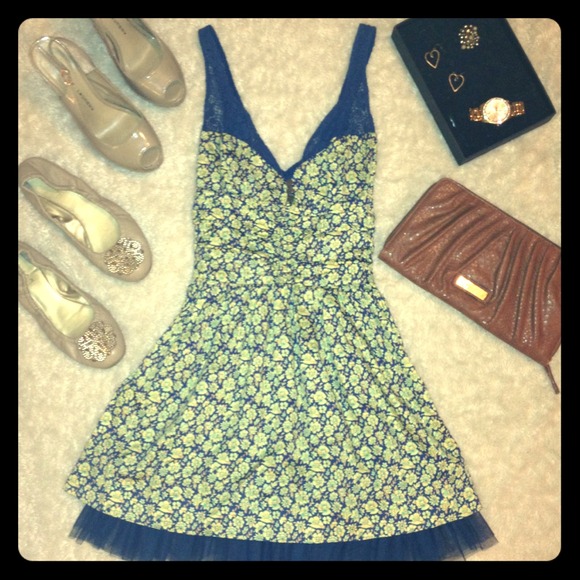 ❌RESERVED❌ Free People Floral and Tulle Dress