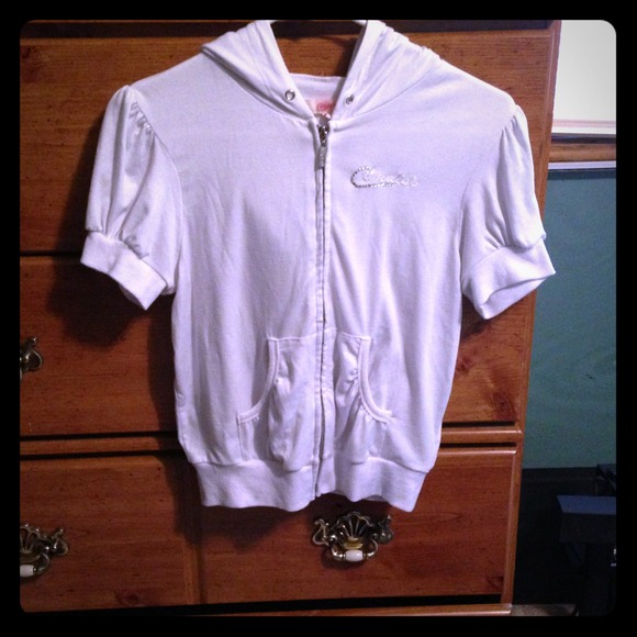 CANDIES Short sleeve zip up hoodie.