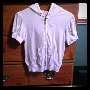 CANDIES Short sleeve zip up hoodie.