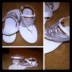 Nine West White Sandals
