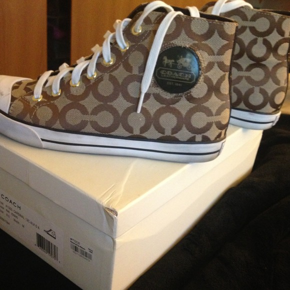 Authentic khaki coach sneakers