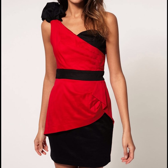 ASOS Rosette One Shoulder Dress - Picture 4 of 4