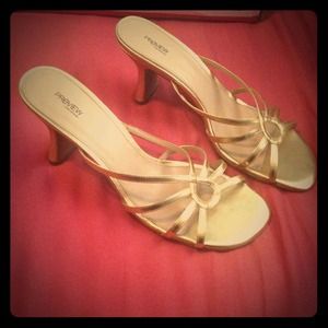 Gold strappy sandals