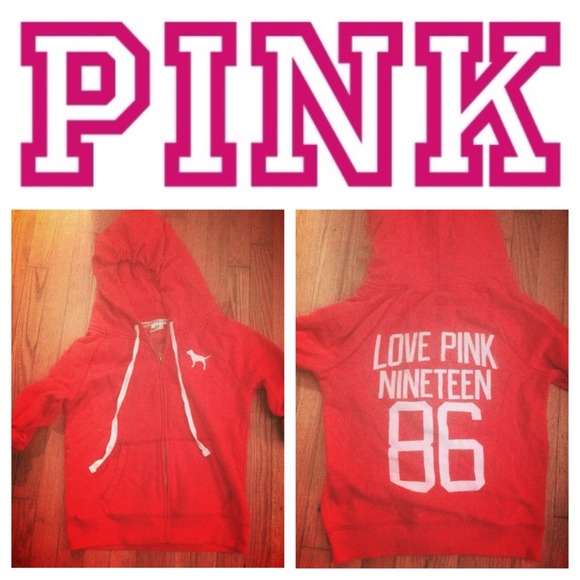 🚫Bundled🚫PINK by VS Coral/Red Hoodie