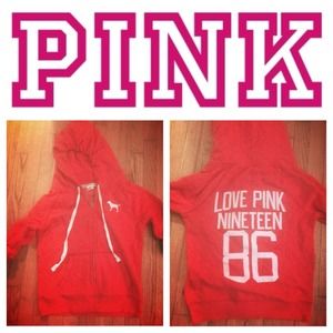 🚫Bundled🚫PINK by VS Coral/Red Hoodie