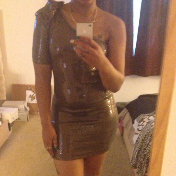 Bronze sequin dress