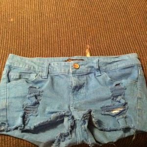 Bright blue shorts
