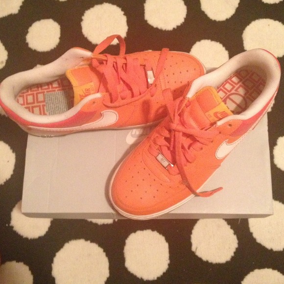 Nike Shoes - Orange Air Force ones