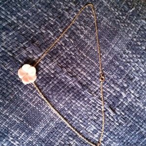 Pink flower petal necklace
