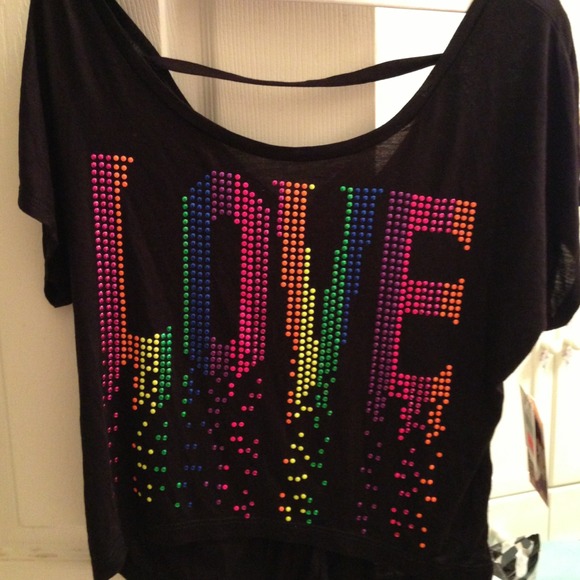 The Classic black rainbow studded top