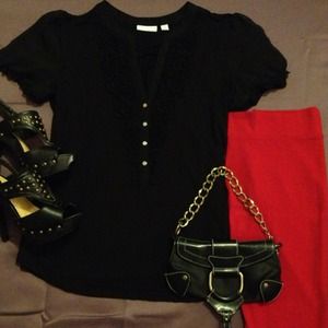 Short sleeve Tuxedo-style Shirt & Purse
